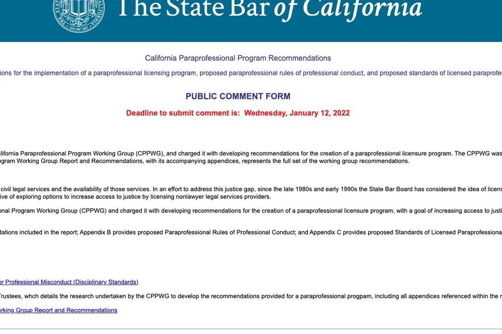 Should non-lawyers be allowed to practice law in California?  Understanding the California Paraprofessional Program Working Group (CPPWG)