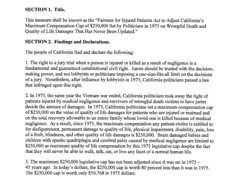 Understanding the Fairness for Injured Patients Act
