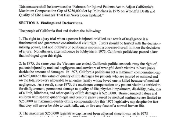 Understanding the Fairness for Injured Patients Act
